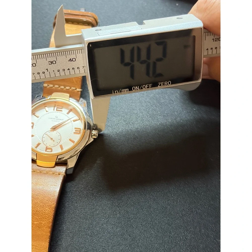 Louis Arden Quartz Watch Mens‎ Brown Leather Strap LA2047M Luxury Casual